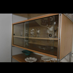 無印キッチンシェルフ、オーク材