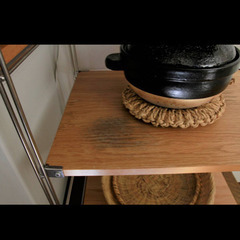 無印キッチンシェルフ、オーク材