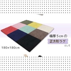 【ネット決済・配送可】180×180 肉厚カーペット（60×60...