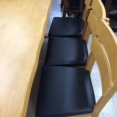 J697 SAKAI KOUGEI サカイ工芸　大川家具  HONOKA　ほのか　天然木ダイニングテーブルセット 6人掛けダイニングテーブルセット 1800×900×660　椅子3脚・天然木ベンチ付　 クリーニング済み　メーカー参考定価¥156,200