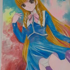 魔界学園 氷河めぐみ 手描きイラスト◆週刊 少年チャンピオン １９８９～１９９３年 連載◆原作 菊地秀行/作画 細馬信一