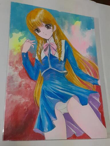 魔界学園 氷河めぐみ 手描きイラスト◆週刊 少年チャンピオン １９８９～１９９３年 連載◆原作 菊地秀行/作画 細馬信一