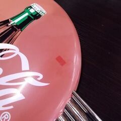 コカコーラ サインボタン 幅75cm 羽根付き 看板 色あせ 丸看板 壁掛け