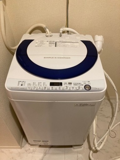 （中古品）SHARP ES-G7E2 7kg 洗濯機