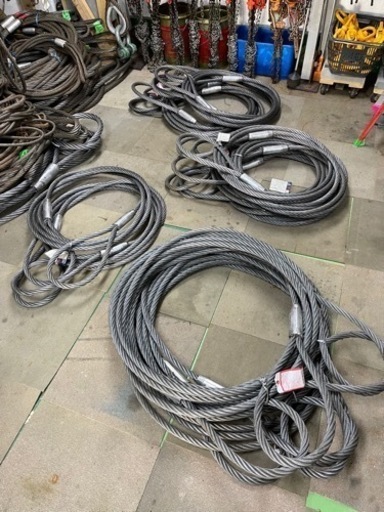 玉掛けワイヤー22m 24mm 28mm 8m 10m スイベルフック