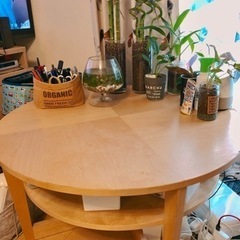 【ネット決済】リビングテーブル　IKEA ナチュラル　丸型