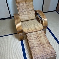 【ネット決済】籐のリクライニング椅子