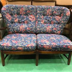 【愛品館八千代店】Karimoku　カリモク　コロニアル　平織布張2人掛椅子　②