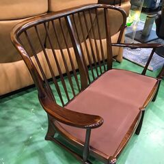 【愛品館八千代店】Karimoku　カリモク　コロニアル　平織布張2人掛椅子　②