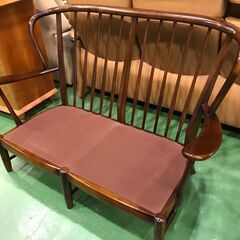 【愛品館八千代店】Karimoku　カリモク　コロニアル　平織布張2人掛椅子　②