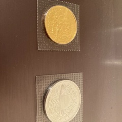 天皇陛下御在位60年記念の10万円金貨と1万円銀貨のセット