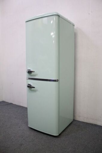 アイリスオーヤマ レトロ冷凍冷蔵庫 130L PRR-142D ライトグリーン 冷凍下段 2020年製 IRIS OHYAMA  中古家電 店頭引取歓迎 R4610)