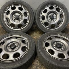 【DUNLOP ENASAVE EC300 165/60R15】夏タイヤ【SUZUKI ハスラー 純正ホイール 15インチ 4.5J4HPCD100】　(TG646) クレジットカード QRコード決済可能