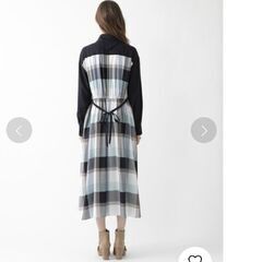 BURBERRY バーバリーブルーレーベル クレストブリッジ ドレープツイルワンピース ネイビー