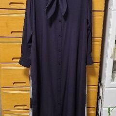 BURBERRY バーバリーブルーレーベル クレストブリッジ ドレープツイルワンピース ネイビー