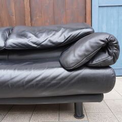 イタリアのメーカーPoltromec(ポルトロメック)のジェミニ 総皮革 2シーターソファーです。背もたれ可動式のハイバック2人掛けソファー。IDC大塚家具取り扱いのワイドソファーです♪①BK349