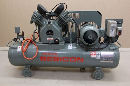 日立 ベビコン BEBICON エアコンプレッサー 2.2P-9.5V5 2.2kw 三相 200V 50Hz 3馬力 80L (D4250axxY)