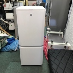 【リサイクルサービス八光　田上店　安心の3か月保証　配達・設置OK】三菱　冷凍冷蔵庫 2ドア冷蔵庫 MR-P15EE-KW1 ホワイト