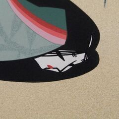 宮田雅之 竹取物語 月に帰るかぐや姫 シルクスクリーン 65/300 額装 57×66cm 版画 m.miyata 札幌市西区 西野