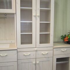 R089 ユーアイ製 スリム食器棚、キッチンボード、幅60…