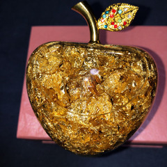 【ネット決済】本物の金箔オイル漬けの林檎のオブジェです。
