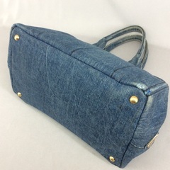 PRADA プラダ デニム カナパMM でかオープントートバッグ 銀座三越