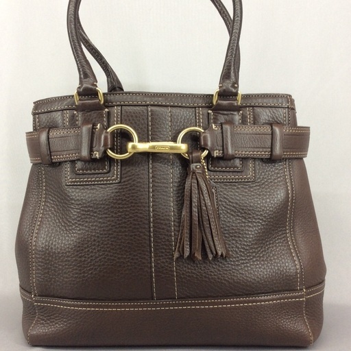 COACH オールドコーチ チョコレートブラウンレザー 肩かけショルダートートバッグ