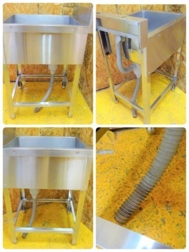 563-0）ステンレス/業務用/一槽シンク/1槽シンク/W450×D600×H800mm/