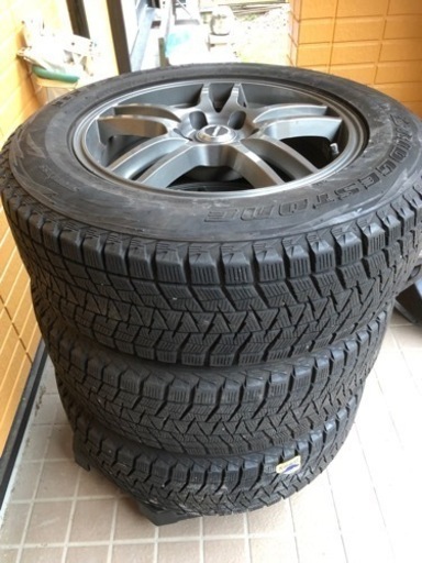 スタッドタイヤホイール 4本セット 225/65R17 weds GYLE 17x7J 5H 中古