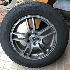 スタッドタイヤホイール 4本セット 225/65R17 weds GYLE 17x7J 5H 中古