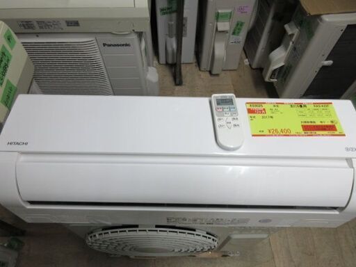 K03025　日立　中古エアコン　主に6畳用　冷2.2kw ／ 暖2.2kw