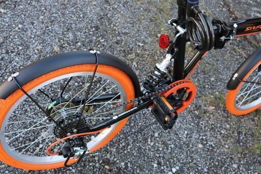 新車未使用20インチ折畳　ブラック　オレンジ6段ギア 新車未使用20インチ折畳 ブラック オレンジ6段ギア