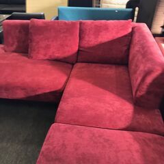 美品！！！ L字ソファー 上品な赤色 19，980円（税込み）