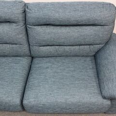 ニトリ ハイバック3人掛けソファ ターコイズブルー NポケットA2 FM-TBL 中古 ソファ 店頭引取歓迎 R4640)