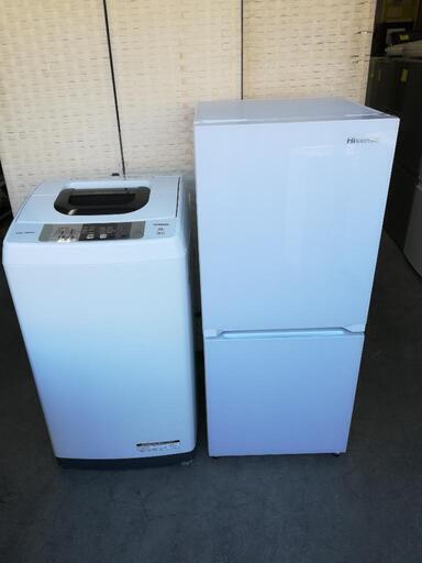 【送料・設置無料】⭐ハイセンス冷蔵庫134L＋日立洗濯機５kgご来店大歓迎⭐JWI84