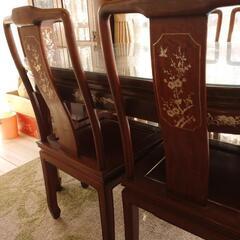《受渡終了》📎中国王朝ダイニングテーブルセット椅子6脚《引き取り限定》定型文4種類ご利用のままの方、既往症の家族がいるのでコロナブレイクスルー感染対策徹底の為必ずお住まい記載のない方とのお取引は致しません‼️