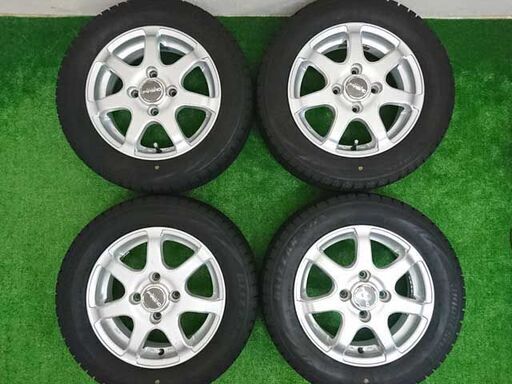 ガリ無し BS製スタッドレスタイヤVRX 社外アルミ付 155/65R13②