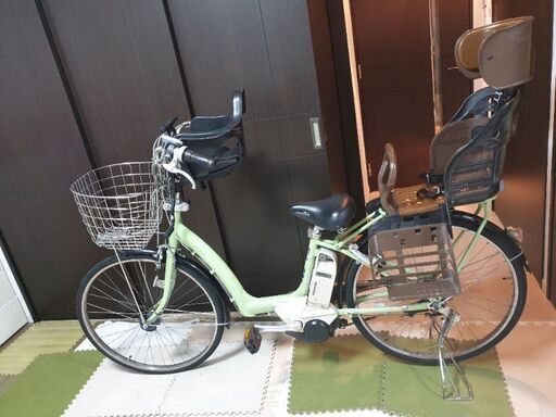 交渉中 電動自転車 ブリヂストン 前後子供乗せ付き 3人乗り規格合格  電動アシスト自転車 おまけつき