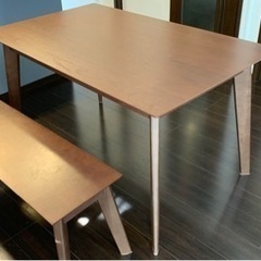 【ネット決済】IKEA テーブル　ベンチ　セット　ヴェビ