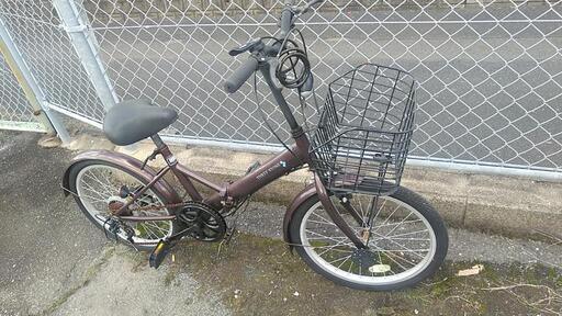20インチ折り畳み自転車　ブラウン