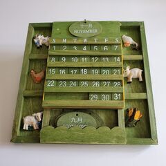 壁掛け用木製万年手作りカレンダー