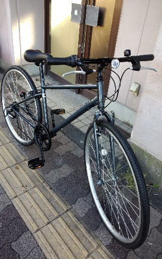 美品☆27吋シティクロスバイク 6speed/LEDオート/マットグレー 27吋 