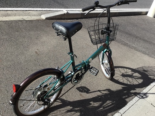折りたたみ自転車オートライト前カゴ付き整備済中古自転車