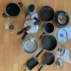 【鍋・フライパン】ガス火対応の調理器具　14点