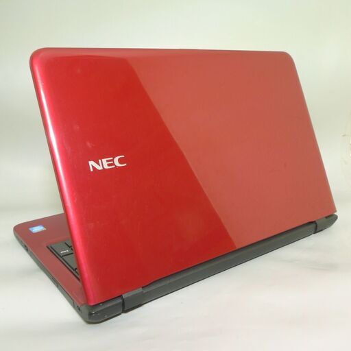 新品SSD 中古美品 赤色 ノートパソコン 15.6型 NEC PC-LS150SSR-KS 第4世代 Celeron 4GB DVDRW 無線 Bluetooth カメラ Win10 Office