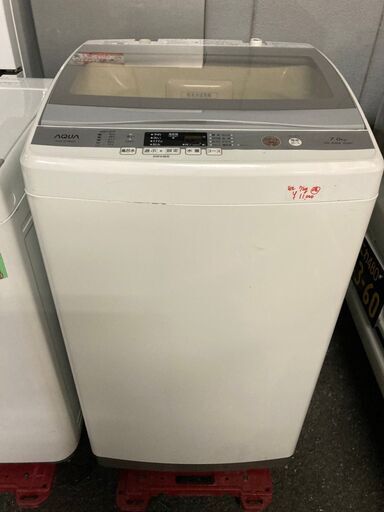 ☆中古 激安！！￥11,000！！AQUA　アクア　7.0kg洗濯機　家電　AQW-GP70E型　幅53cmｘ奥行58cmｘ高さ98cm　【BBK200】