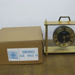 未使用品 SEIKO セイコー 置き時計 QZ862G 金 ゴー...