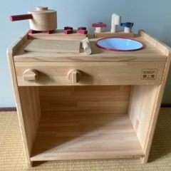 ままごとキッチン　手作り　木製　日本製
