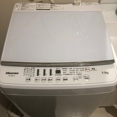 【受渡先決定】洗濯機　5.5kg Hisense 2018年式