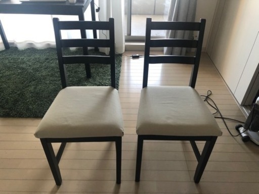 【価格相談可】IKEAダイニングテーブル + 椅子2脚セット